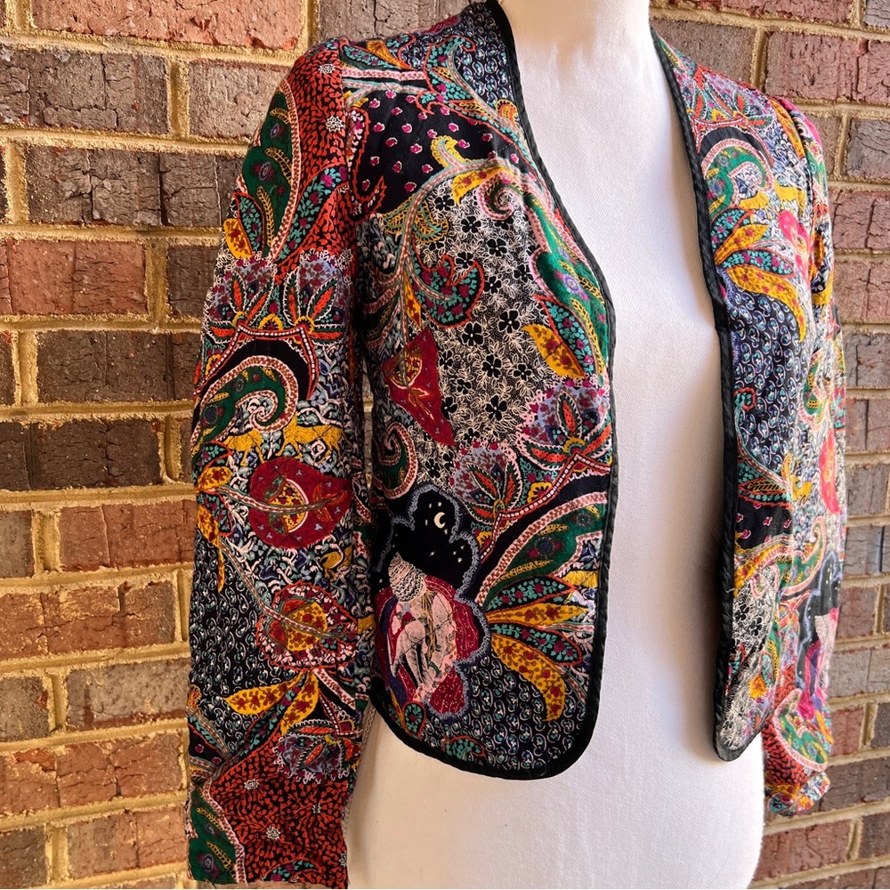Vintage Multi-Pattern Quilted Cropped Jacket - image 4